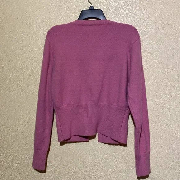 Cider Sweater Cardigan L Pink Stretchy Long Sleeve Buttons Acrylic Polyester - Picture 6 of 15